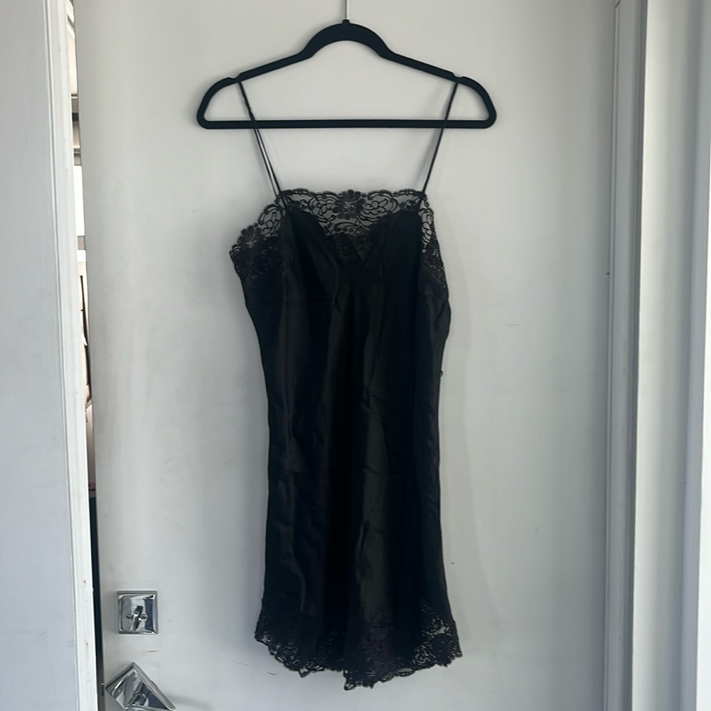 Vintage Silk/Lace Black negligée